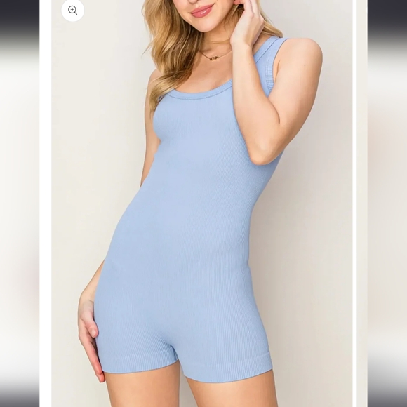 HYFVE Pants - Pastel Indigo Ribbed Activewear Romper